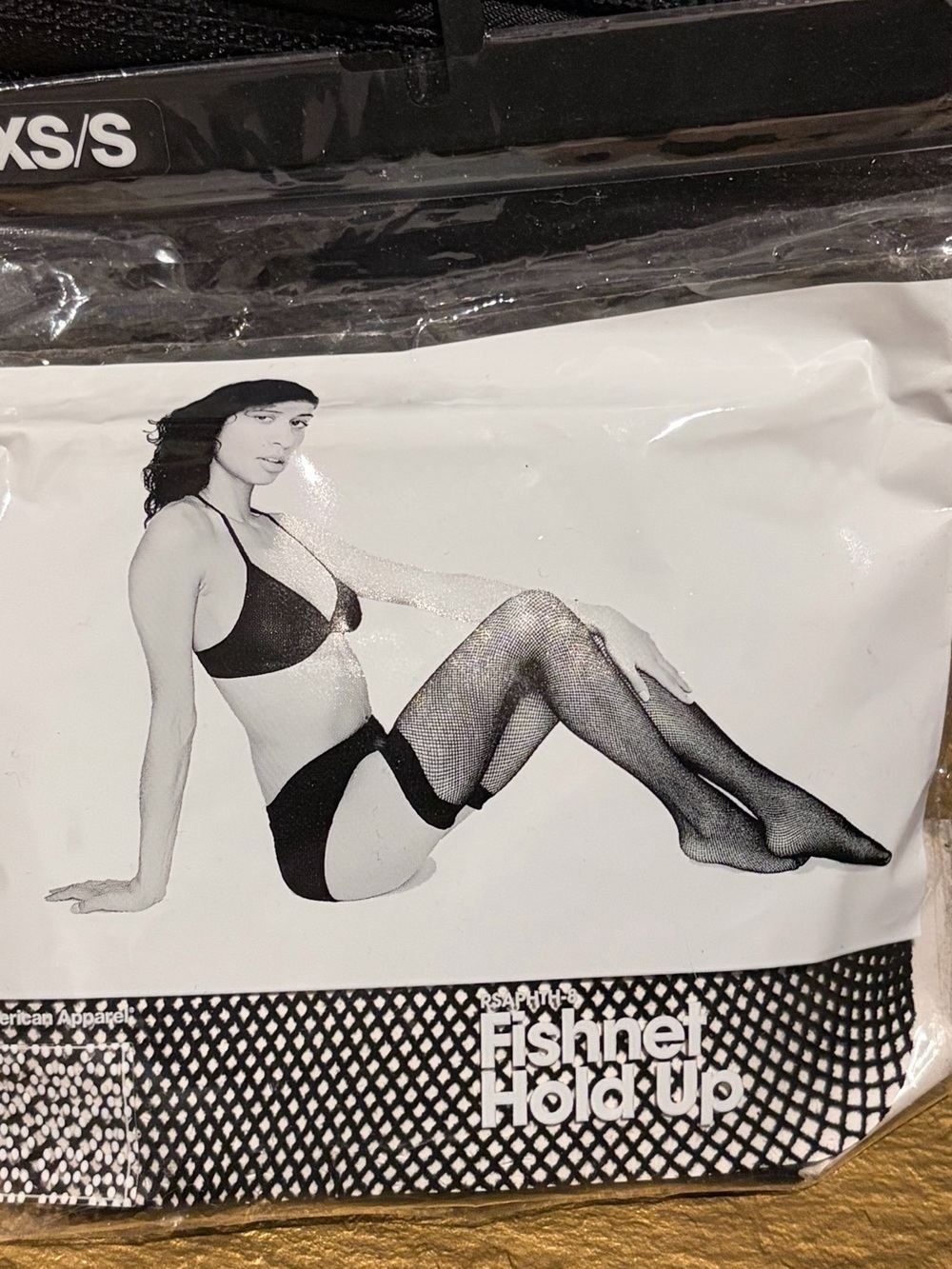 Vintage Early 2000’s American Apparel Thigh High Fishnets Hold Up Black - XS/S